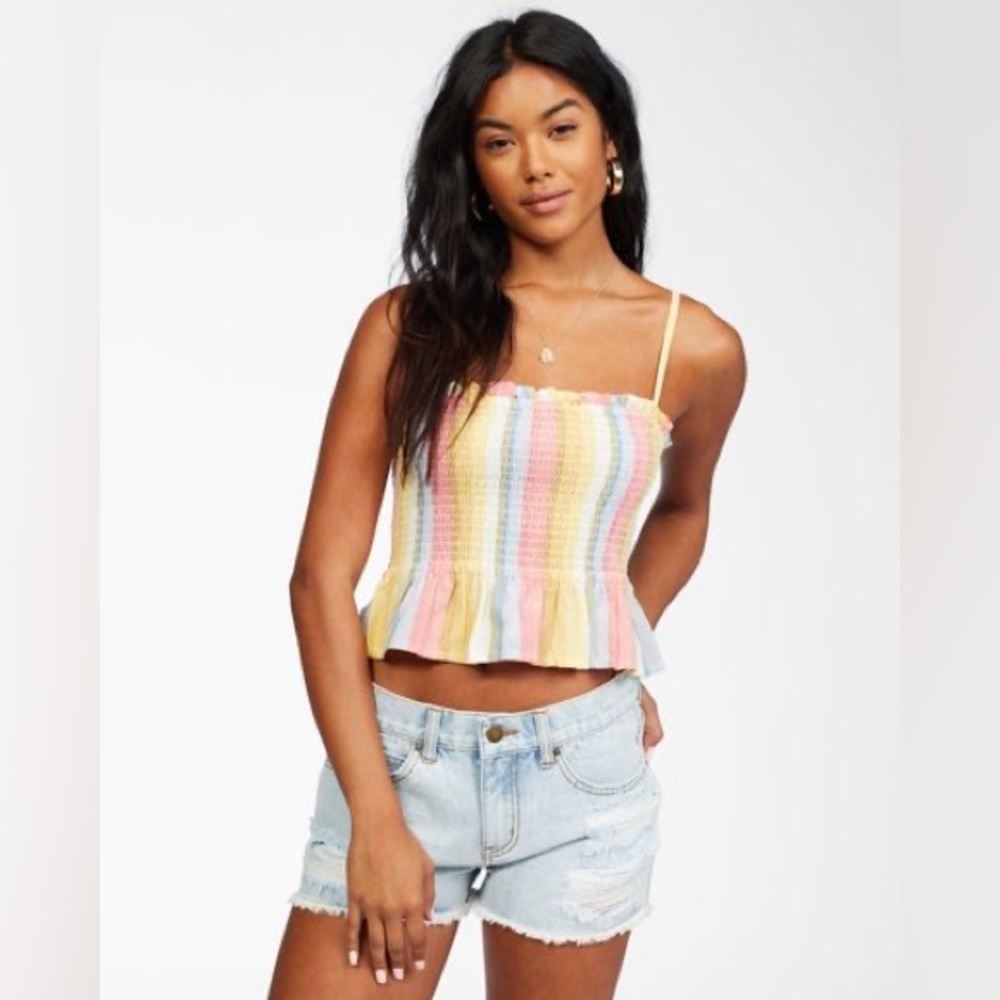 Billabong Keep Your Cool Woven Stripe Crop Tank